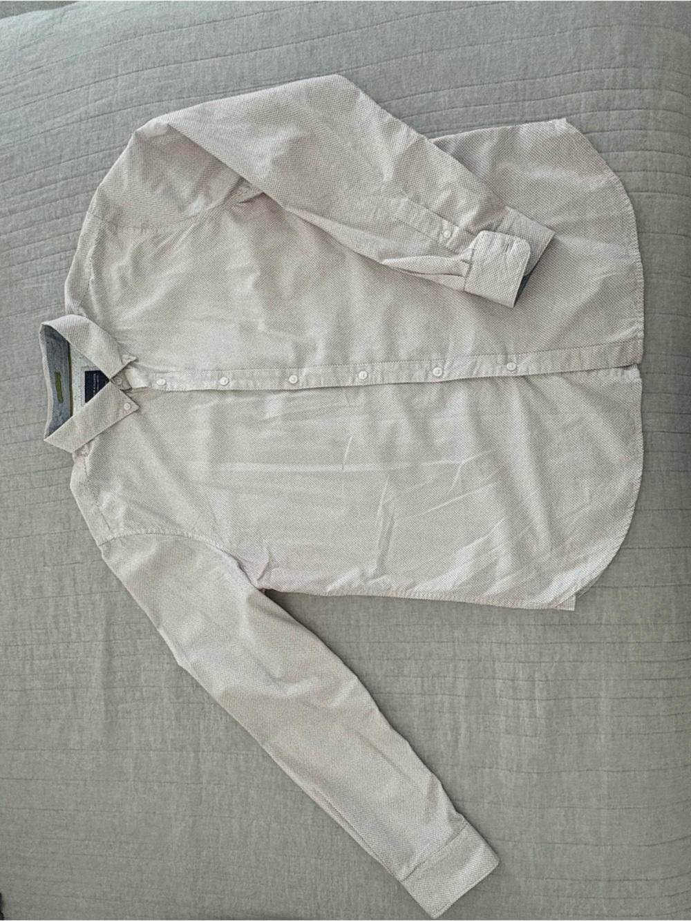 Denim & Flower Men's Light Gray Micro-Pattern Shirt Jacket